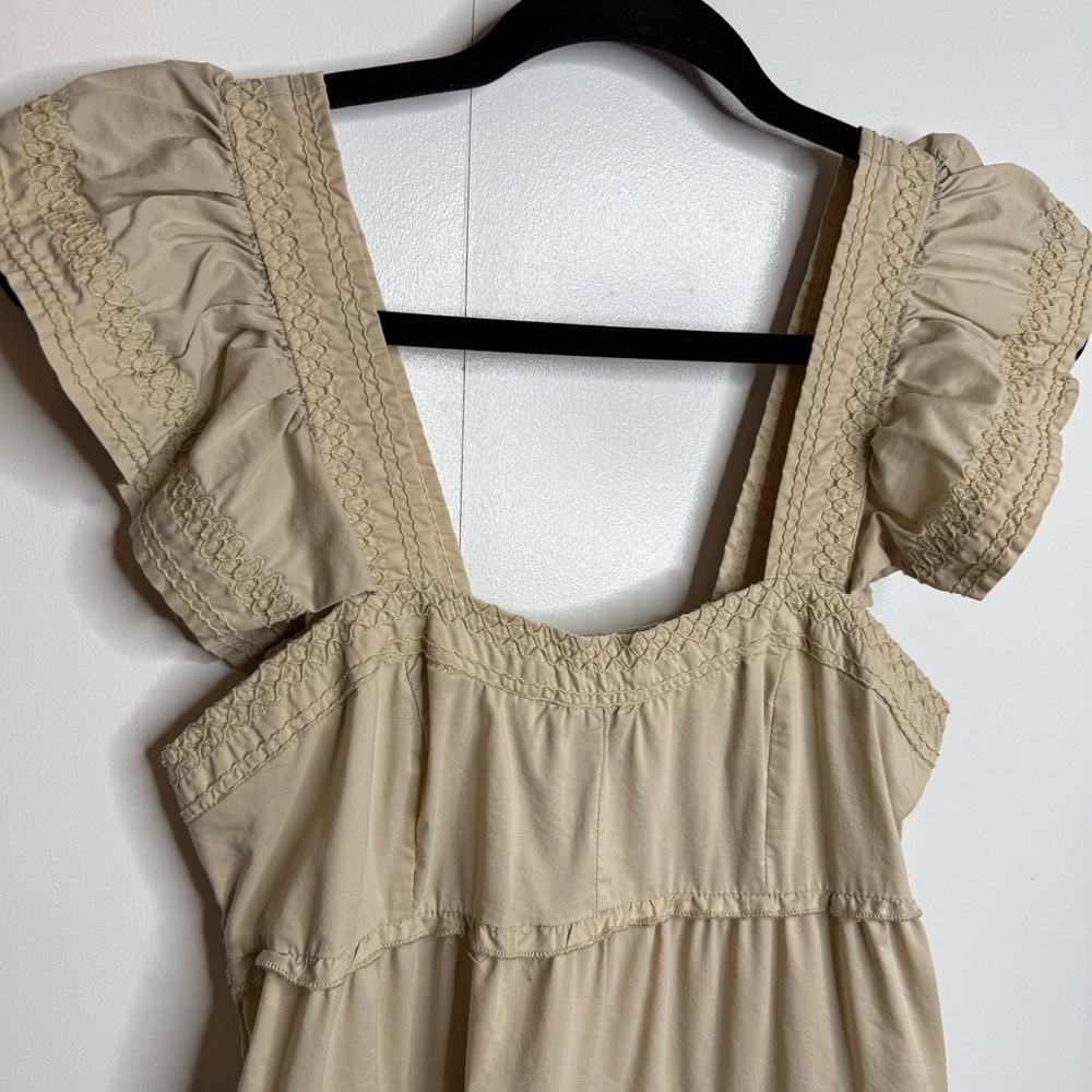 Karlie Tiered Midi Dress in Khali Tan size S - Picture 2 of 10